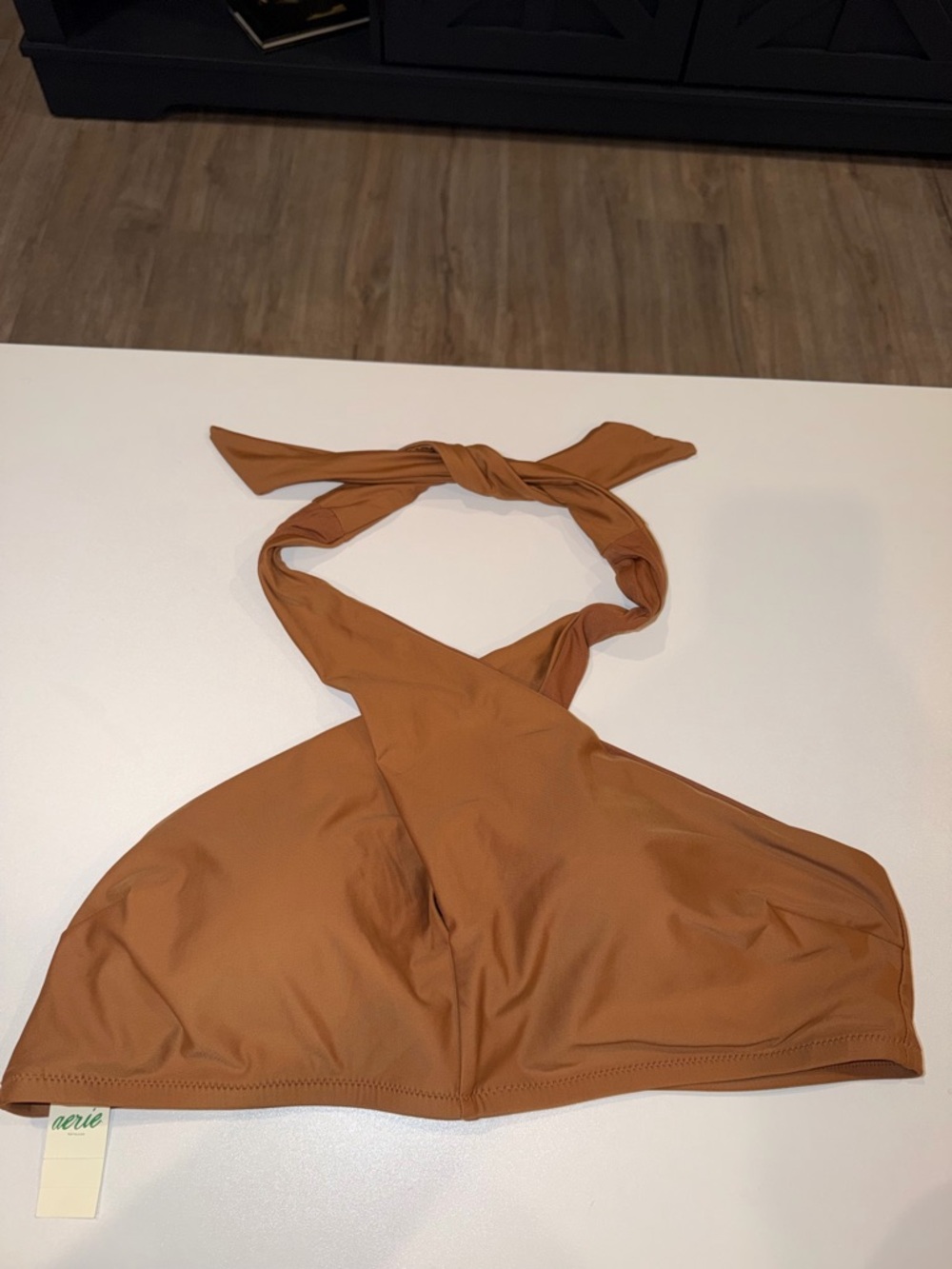 NWT Aerie Halter Bikini Top - Brown - Size Extra Large
